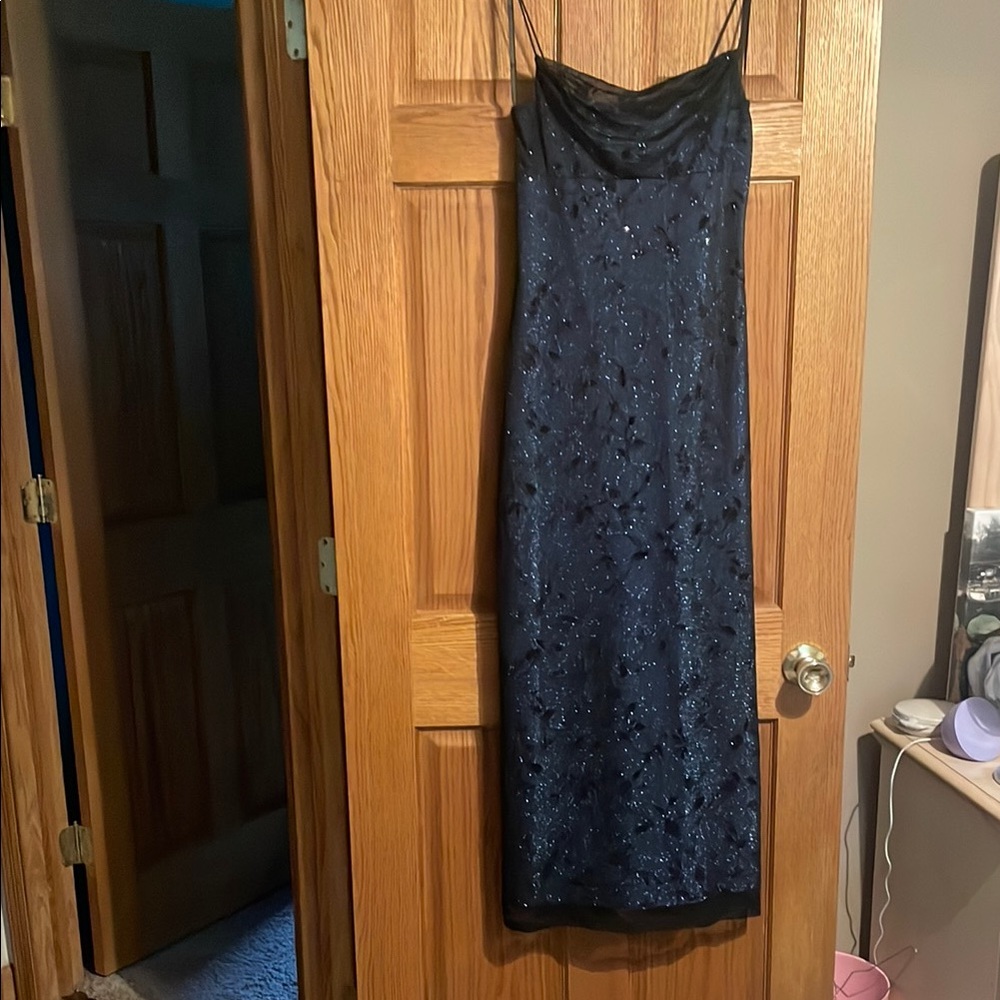 Blue Sleeveless Spaghetti Strap Slip Dress